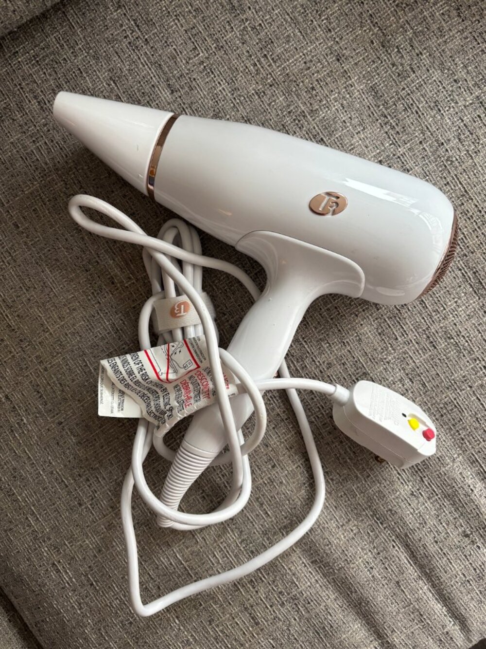 T3 White & Rose Gold Blow Dryer